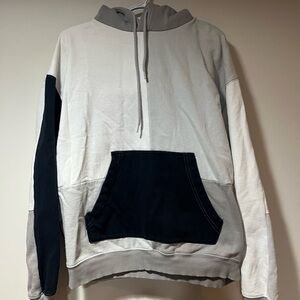 Men's Gray Urban Outfitters UO Colorblocked Hoodie Sweatshirt.